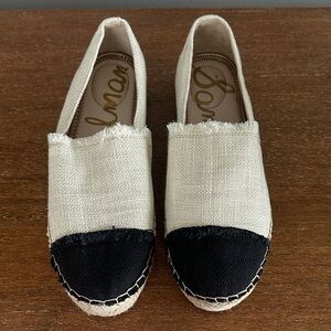 Sam Edelman Black and Cream Espadrilles